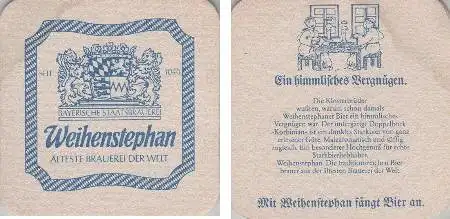 Bierdeckel quadratisch - mit Weihenstephan fängt Bier an