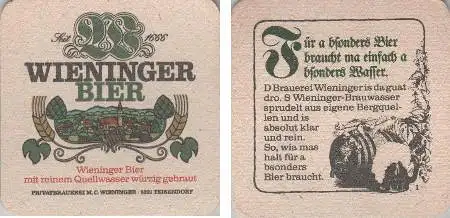 Bierdeckel quadratisch - Wieninger Bier - Teisendorf