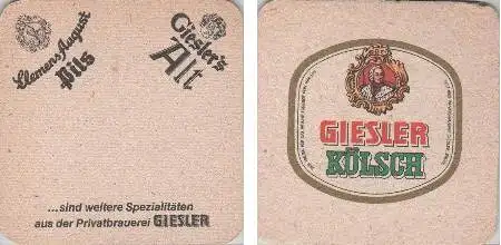 Bierdeckel quadratisch - Giesler Kölsch