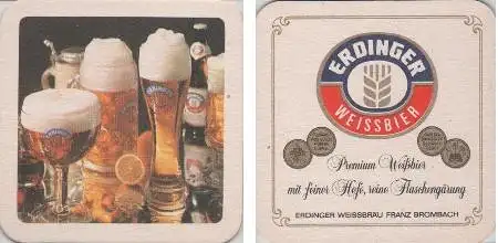 Bierdeckel quadratisch - Erdinger mit feiner Hefe