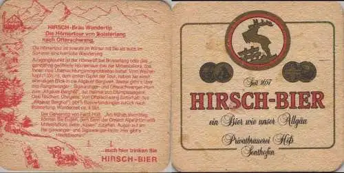 Bierdeckel quadratisch - Hirsch-Bier