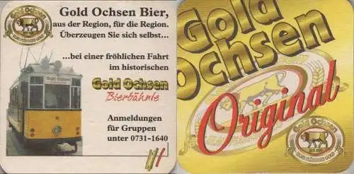 Bierdeckel quadratisch - Gold-Ochsen