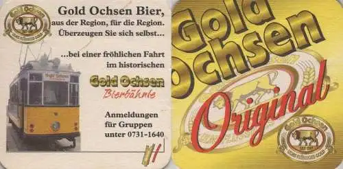 Bierdeckel quadratisch - Gold-Ochsen