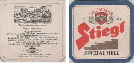 Bierdeckel quadratisch - Stiegl - Spezial-Hell