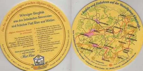 Bierdeckel rund - Post-Brauerei, Weiler