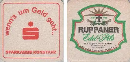 Bierdeckel quadratisch - Ruppaner und Sparkasse