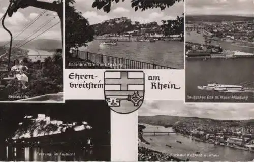 Koblenz, Ehrenbreitstein - mit Deutschem Eck - ca. 1960