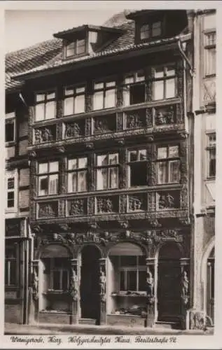 Wernigerode - Holzgeschnitztes Haus, Breitestraße 72 - ca. 1955