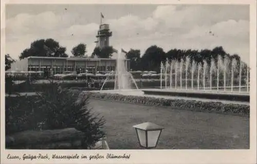 Essen - Gruga-Park, Wasserspiele im großen Blumenhof - 1951