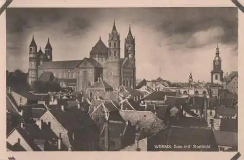 Worms - Dom mit Stadtbild - ca. 1935