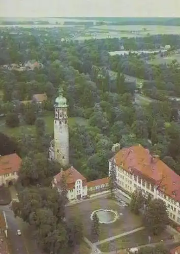 Arnstadt - Luftbild - Schloßruine Neideck und Neues Palais - 1987