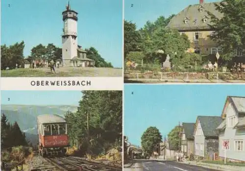 Oberweißbach - Fröbelturm, Fröbelhaus, Bergbahn, Sonneberger Straße - 1980