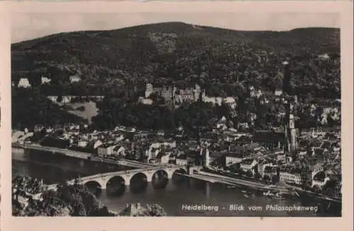 Heidelberg - Blick vom Philosophenweg - ca. 1955