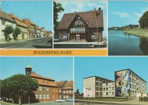 Boizenburg - u.a. Hafen mit VEB Elbe-Werften - 1978