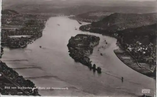 Nonnenwerth - Blick vom Drachenfels - 1957