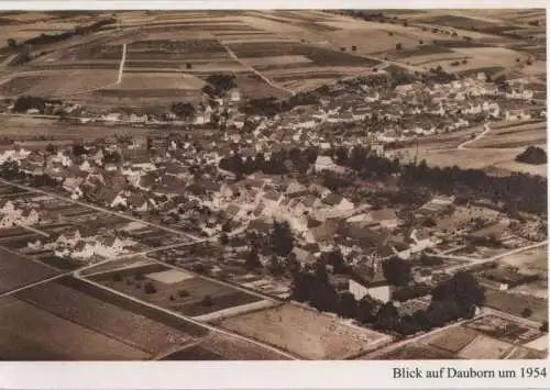 Hünfelden-Dauborn - [REPRO] 1954, Luftbild - ca. 1985