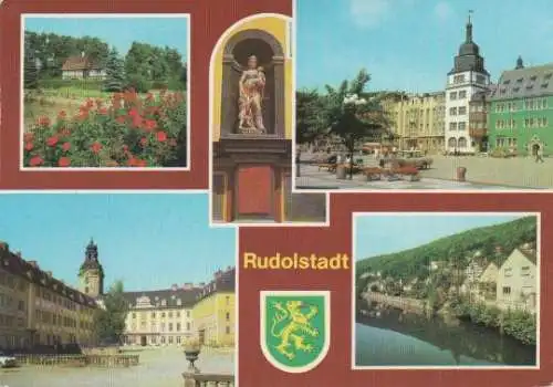 Rudolstadt - Volkskundemuseum Thür. Bauernhäuser, Detail am Portal der 5 Tugenden auf der Heidecksburg, Markt,