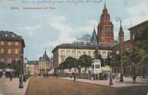 Mainz am Rhein - Mainz - Gutenbergplatz mit Dom - 1898