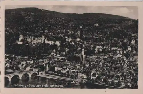 Heidelberg - Blick vom Philosophenweg - ca. 1955