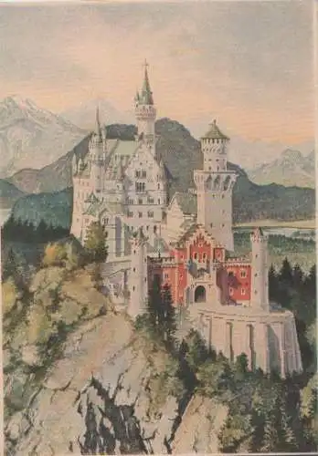 Schwangau - gemaltes Schloss Neuschwanstein - ca. 1965