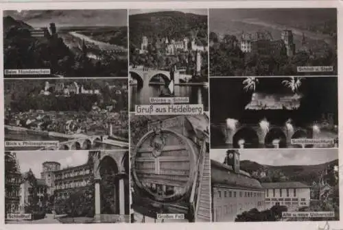 Heidelberg - u.a. Schloß und Stadt - 1952