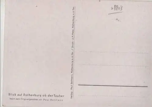 Rothenburg ob der Tauber - nach Gemälde von Paul Sollmann