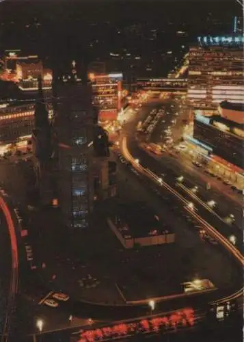 Berlin-Charlottenburg, Gedächtniskirche - bei Nacht