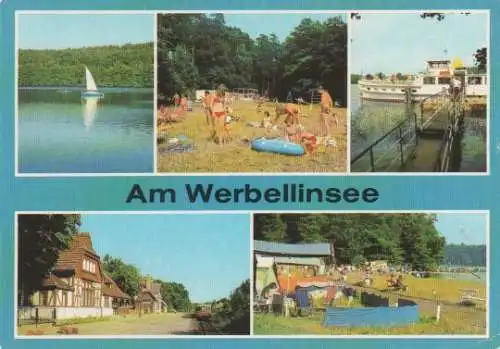 Werbellin - Werbellinsee, Badestrand am Spring, Anlegestelle Süßer Winkel der Weißen Flotte, Bahnhof Werbellinsee,