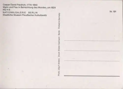 Caspar David Friedrich In Betrachtungs des Mondes