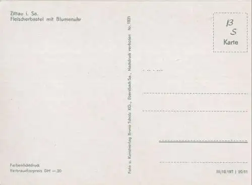 Zittau - Fleischerbastei mit Blumenuhr