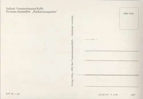 Bad Frankenhausen - Gaststätte Barbarossagarten