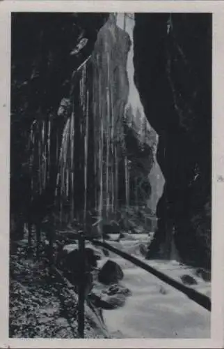 Garmisch-Partenkirchen - Partnachklamm mit Wasserfall - ca. 1950