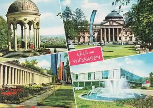 Wiesbaden - Neroberg-Tempel, Kurhaus, Brunnenkolonnade, Rhein-Main-Halle - ca. 1975