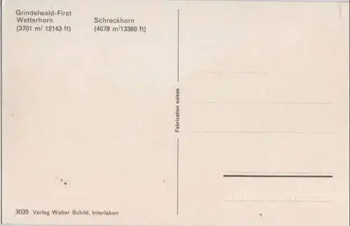 Schweiz - Grindelwald - Schweiz - First - Wetterhorn