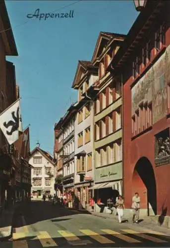 Schweiz - Schweiz - Appenzell - Hauptgasse mit Rathaus - 1981