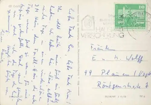 Görlitz - Leninplatz mit Rathausturm und Mönch