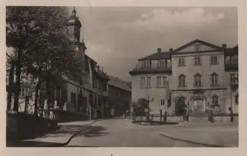 Ilmenau - Marktplatz, Rathaus und altes Schloß - 1956