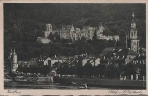 Heidelberg - Schloß und Hl. Geistkirche - 1939