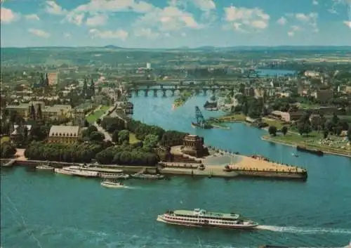 Koblenz - Deutsches Eck mit Moselmündung - ca. 1975