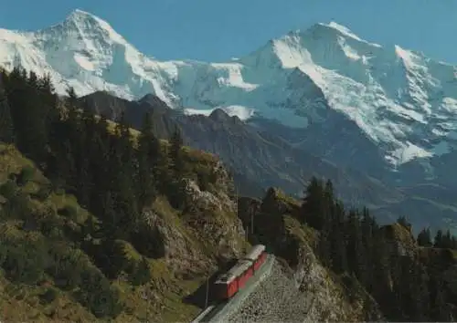 Schweiz - Schweiz - Schynige Platte-Bahn - mit Mönch und Jungfrau - ca. 1980