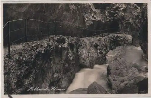 Höllentalklamm - Felsenkammer zwischen Tunnel 8 und 9 - ca. 1950