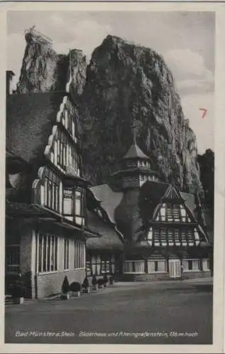 Bad Münster am Stein - Bäderhaus und Rheingrafenstein - 1938