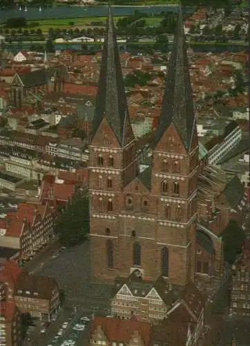 Lübeck - St. Marien, Luftbild - ca. 1980