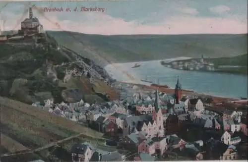 Braubach - mit der Marksburg - ca. 1920