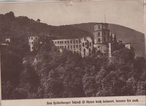 Heidelberg - Schloss, Werbeklappkarte - ca. 1950