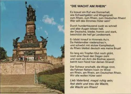 Rüdesheim, Niederwalddenkmal - mit Die Wacht am Rhein - ca. 1980