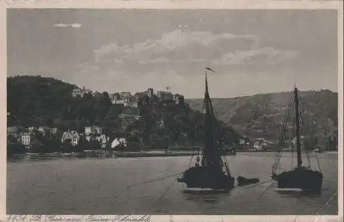 St. Goar - mit Blick auf Ruine Rheinfels - ca. 1955