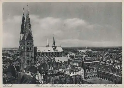 Lübeck - Blick vom Petrikirchturm - ca. 1955