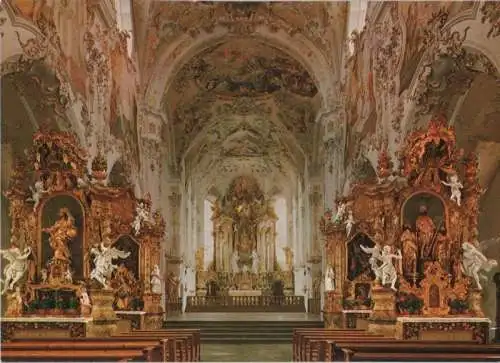 Rottenbuch - ehemalige Stiftskirche, Blick ins Innere - 1991