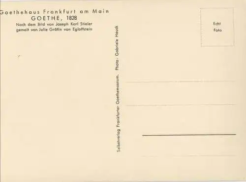 Goethe Bild von Joseph Karl Stieler